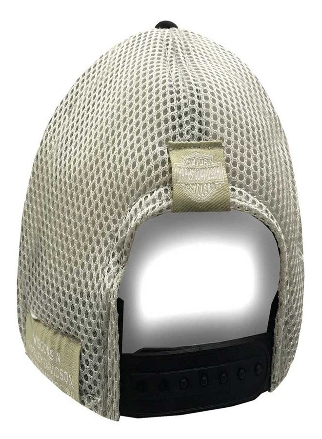 HARLEY DAVIDSON Harley-Davidson Men's Tribal Snapback Curved Brim Colorblocked Mesh Trucker Cap Black - Image 2